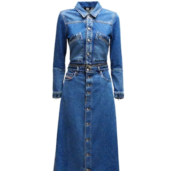 Diesel | Dresses | Diesel Deblochy Maxi Denim Dresscoat | Poshmark